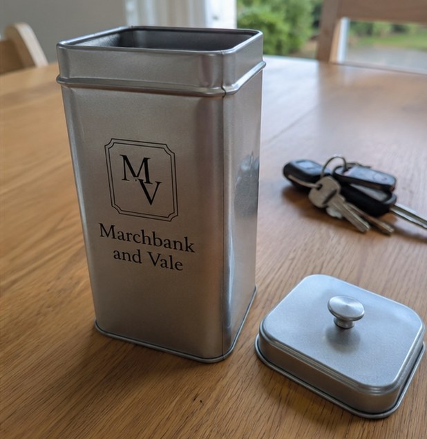 Personalized tea tins — customer photo